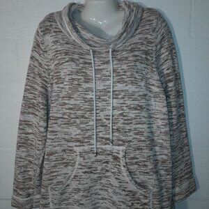 Preswick & Moore Women's Plus Size 2X Knit Cowl Neck Sweater Beige Multicolor